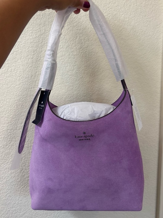 kate spade Handbags - BNWT Kate Spade Suede 454 Shoulder Bag in the color Wisteria